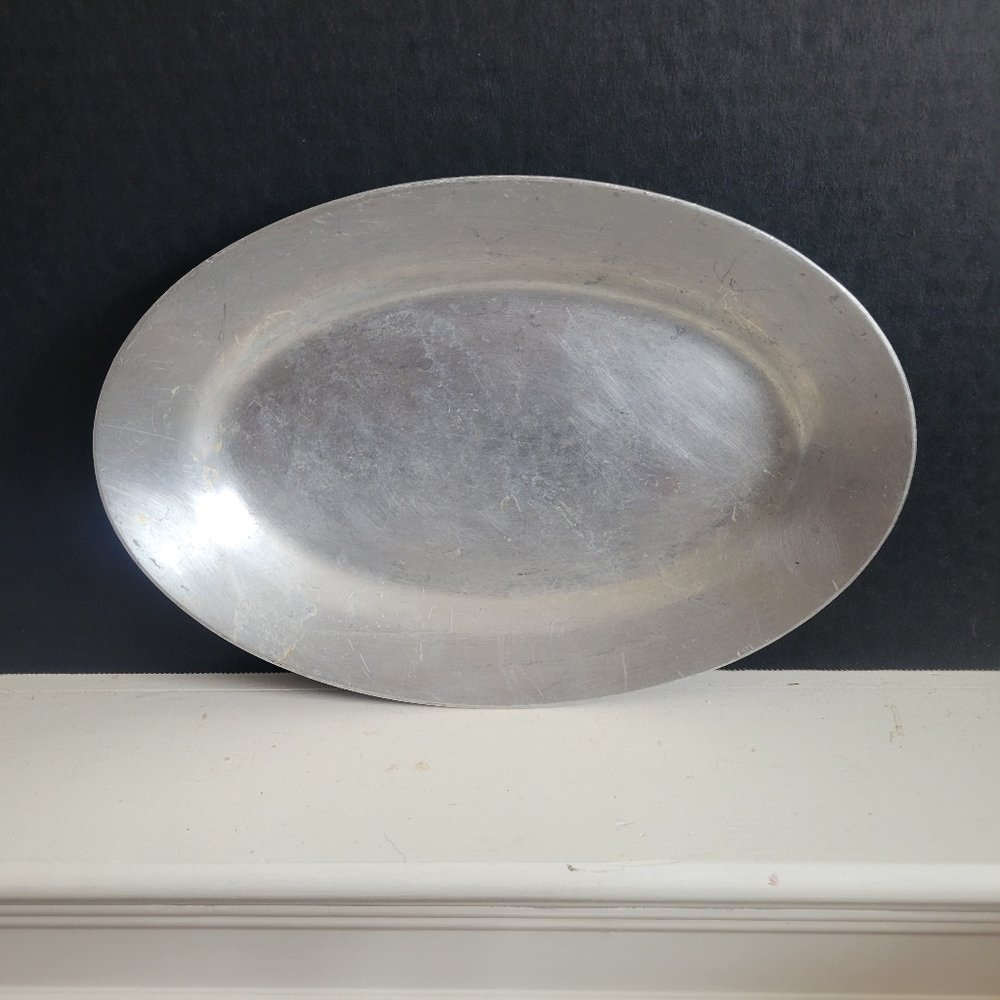Miller Metal Products Small Oval Silver Platter Vintage